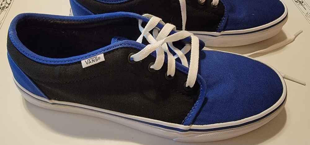 Vans size 11 black and blue skate shoes ,EX. CONDITION, lightly worn